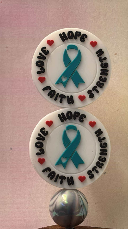 Awareness Teal Ribbon Silicone Focal Exclusive