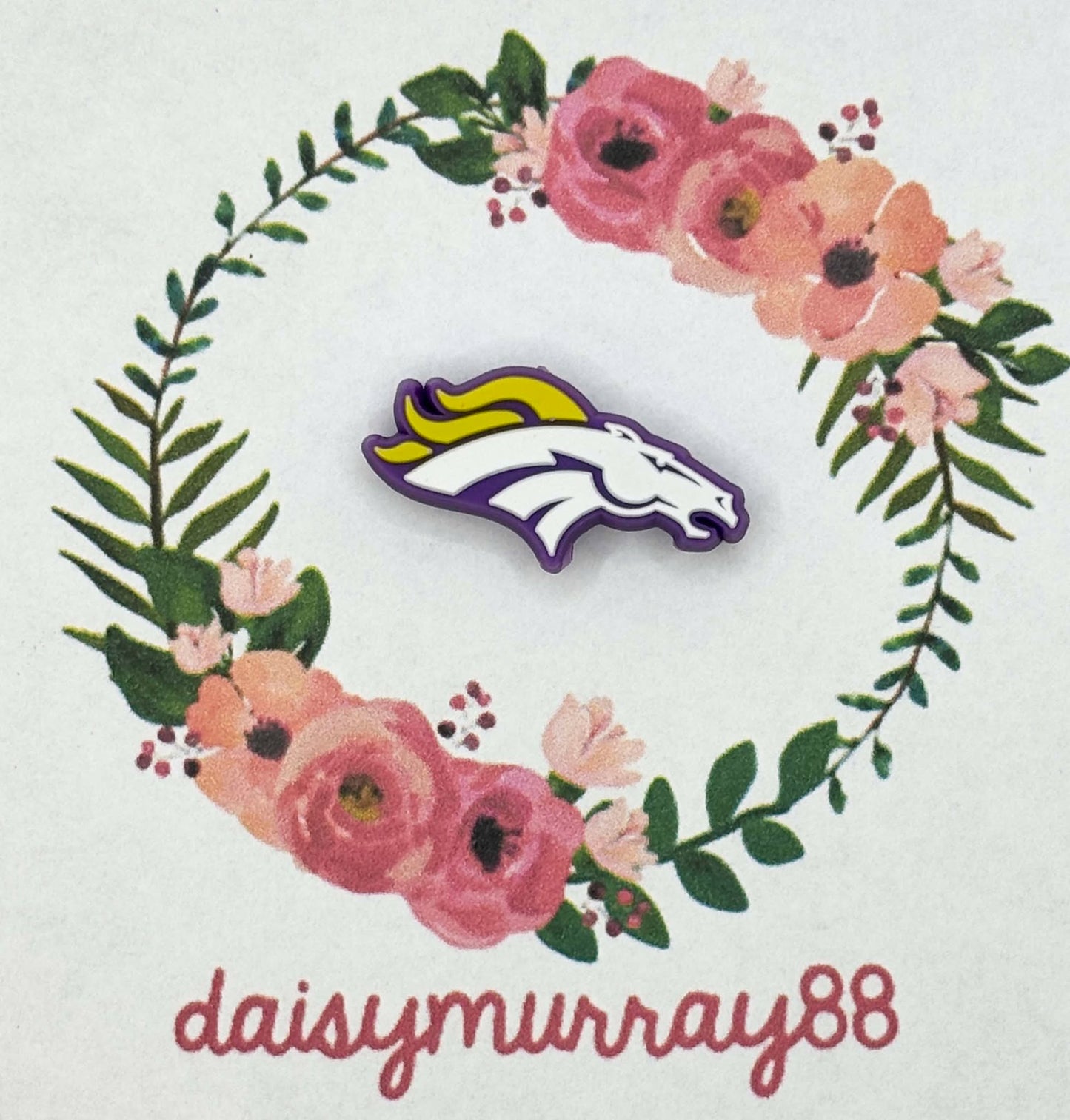 Broncos Purple and Yellow Silicone Focal